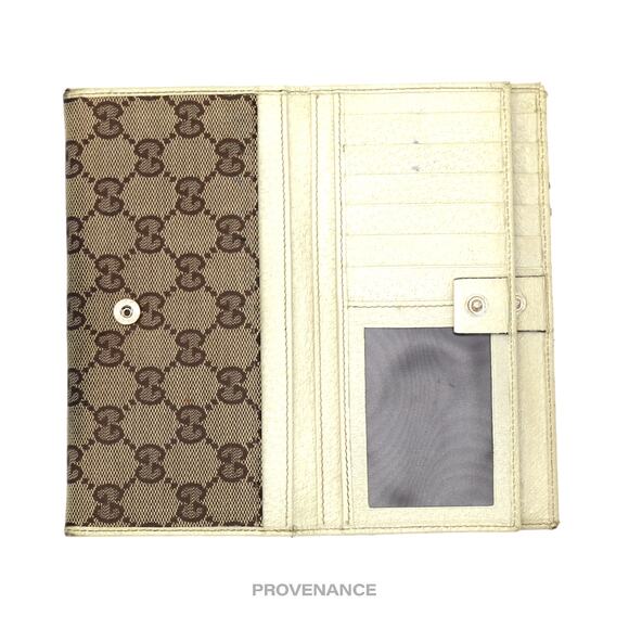 🔴 Gucci GG Canvas Long Wallet - White - Picture 6 of 8